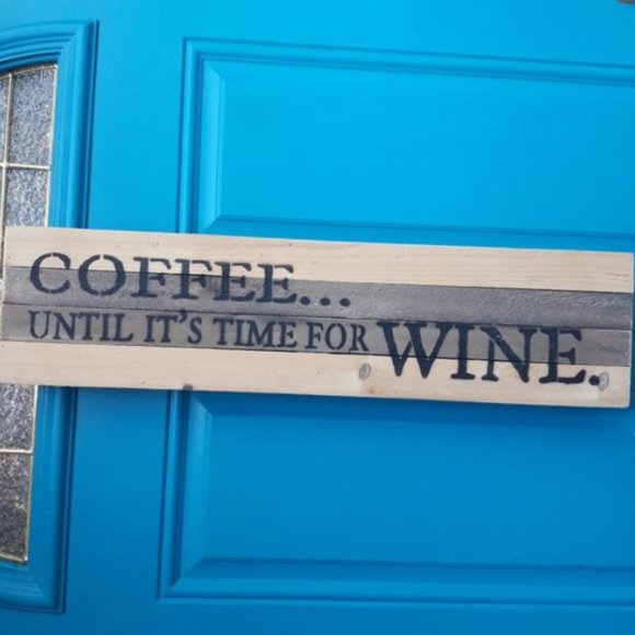 Coffee Sign Wooden Wall Hanging Decor Wood Sign Coffee Wine - Picture 1 of 10